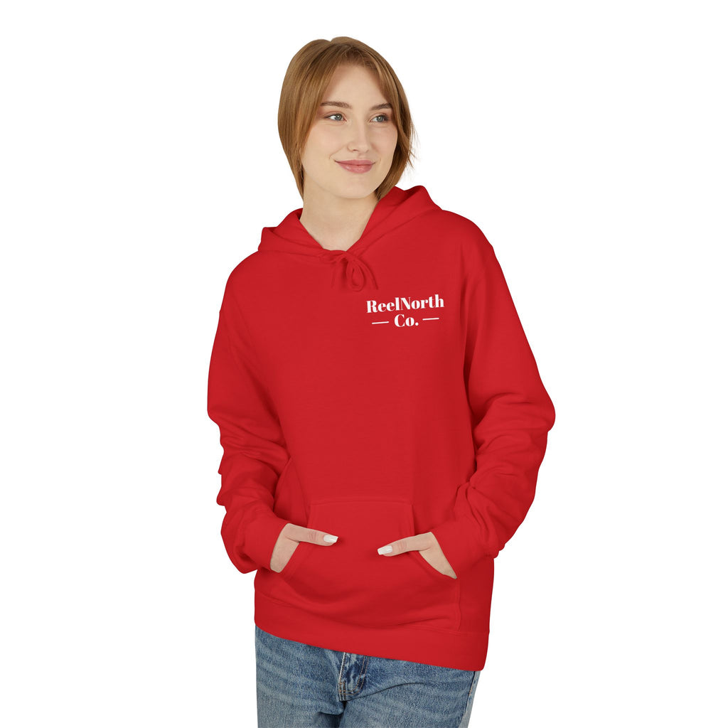 Fishing Hoodie — "Reel North Co. From First Light To Last Light" Pullover