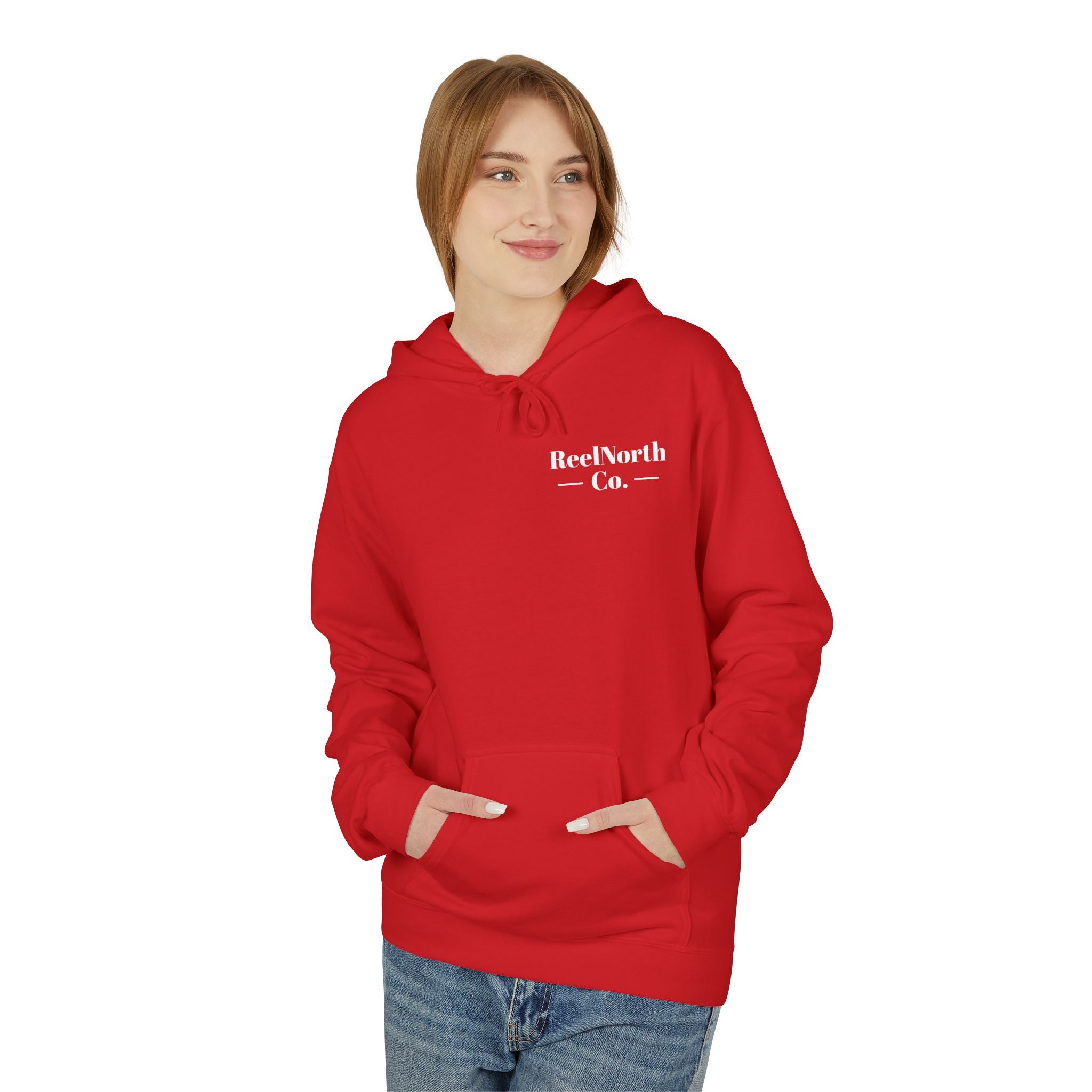 Fishing Hoodie — "Reel North Co. From First Light To Last Light" Pullover