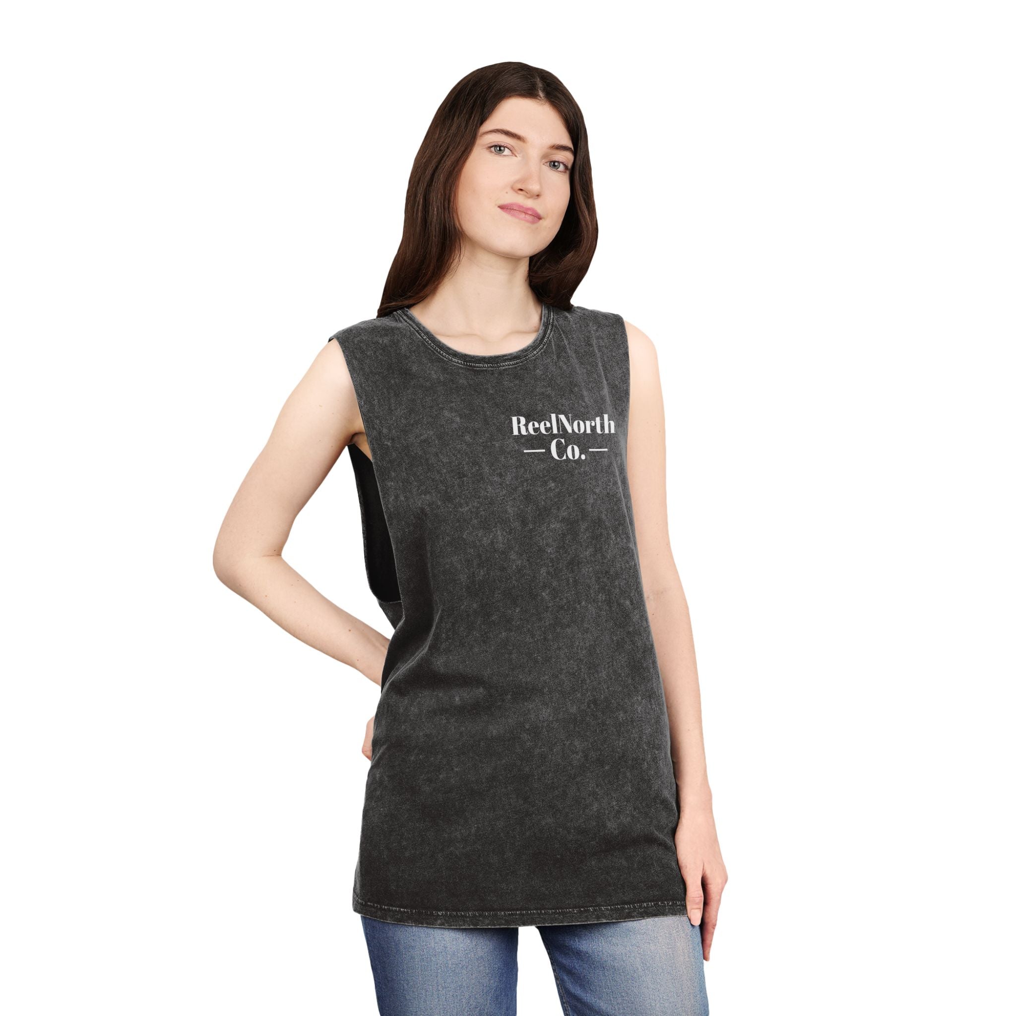 Keep It Reel Head North Tank — Fishing Mountain Stonewash Tank Top