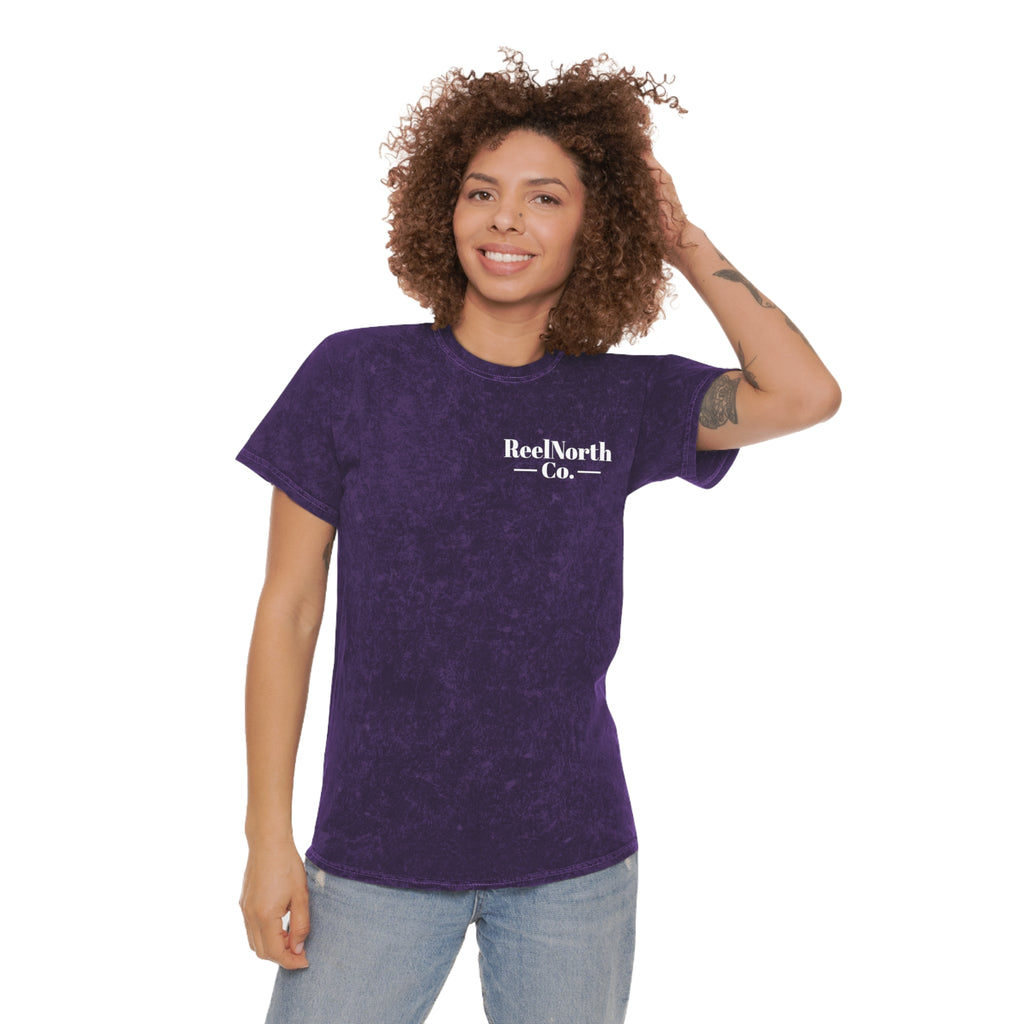 Fishing T-Shirt — "Live To Set The Hook, Never Miss The Strike" Mineral Wash Tee