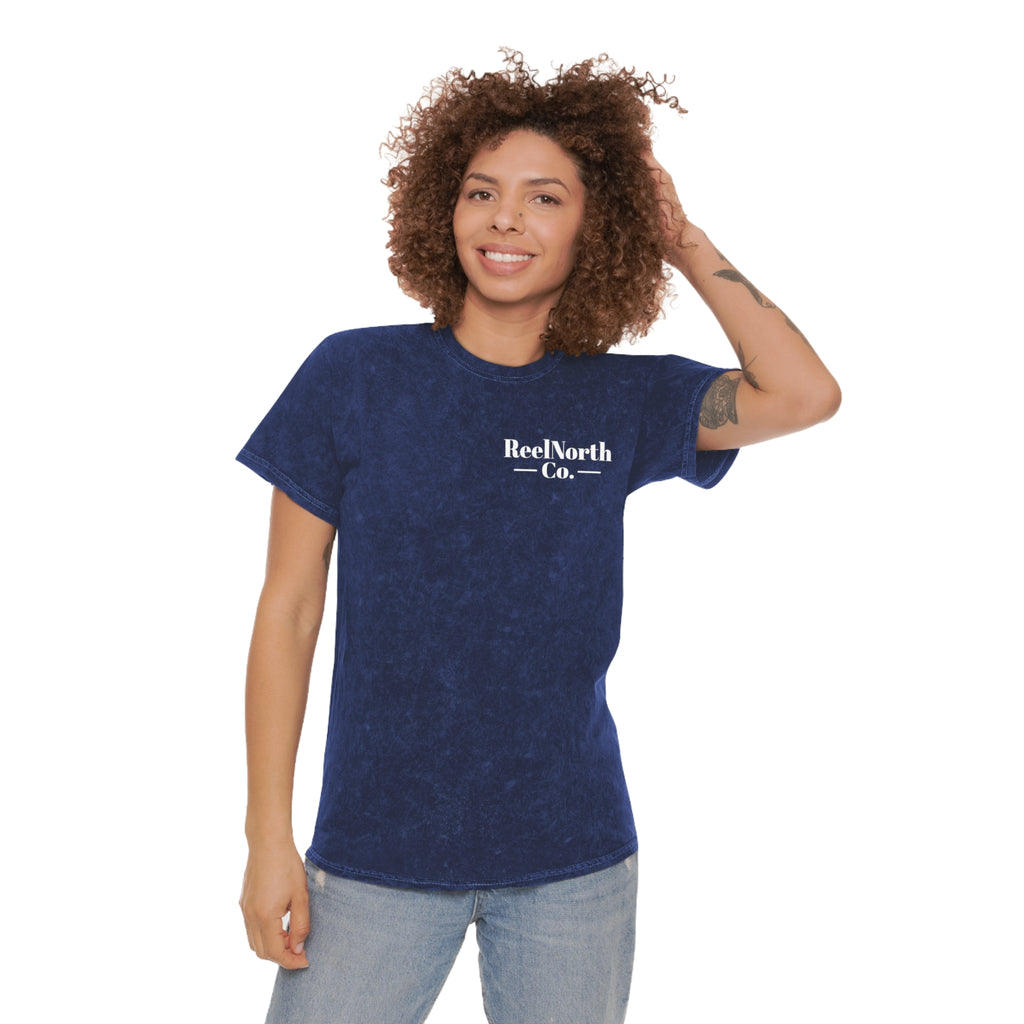 Fishing T-Shirt — "Live To Set The Hook, Never Miss The Strike" Mineral Wash Tee