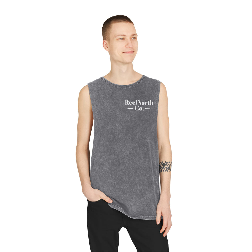 Keep It Reel Head North Tank — Fishing Mountain Stonewash Tank Top