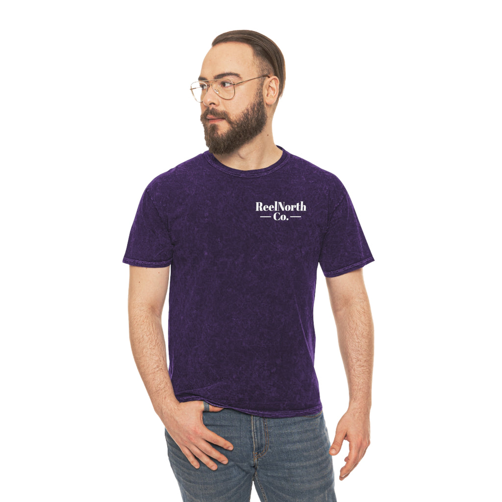 Fishing T-Shirt — "Live To Set The Hook, Never Miss The Strike" Mineral Wash Tee