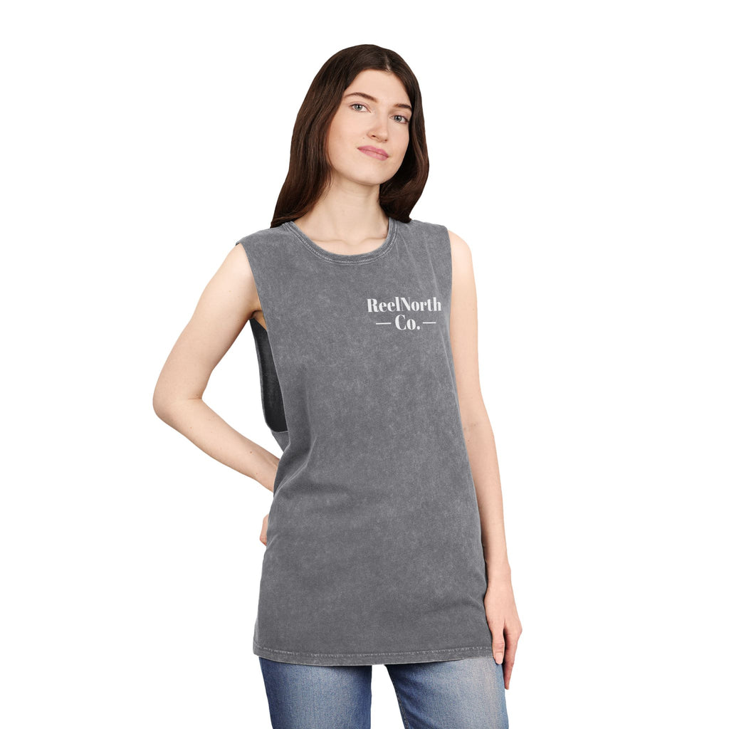Keep It Reel Head North Tank — Fishing Mountain Stonewash Tank Top