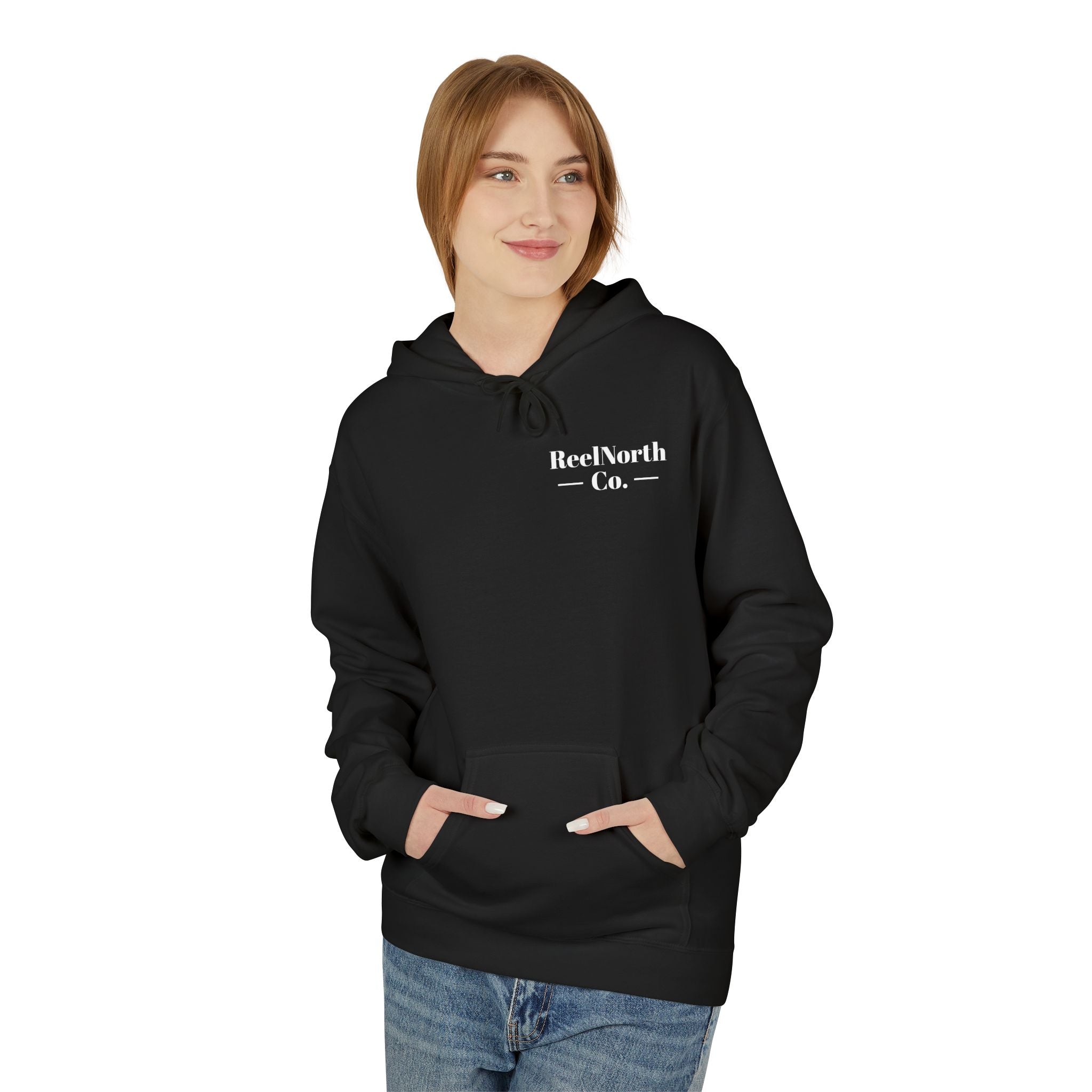 Fishing Hoodie — "Reel North Co. From First Light To Last Light" Pullover