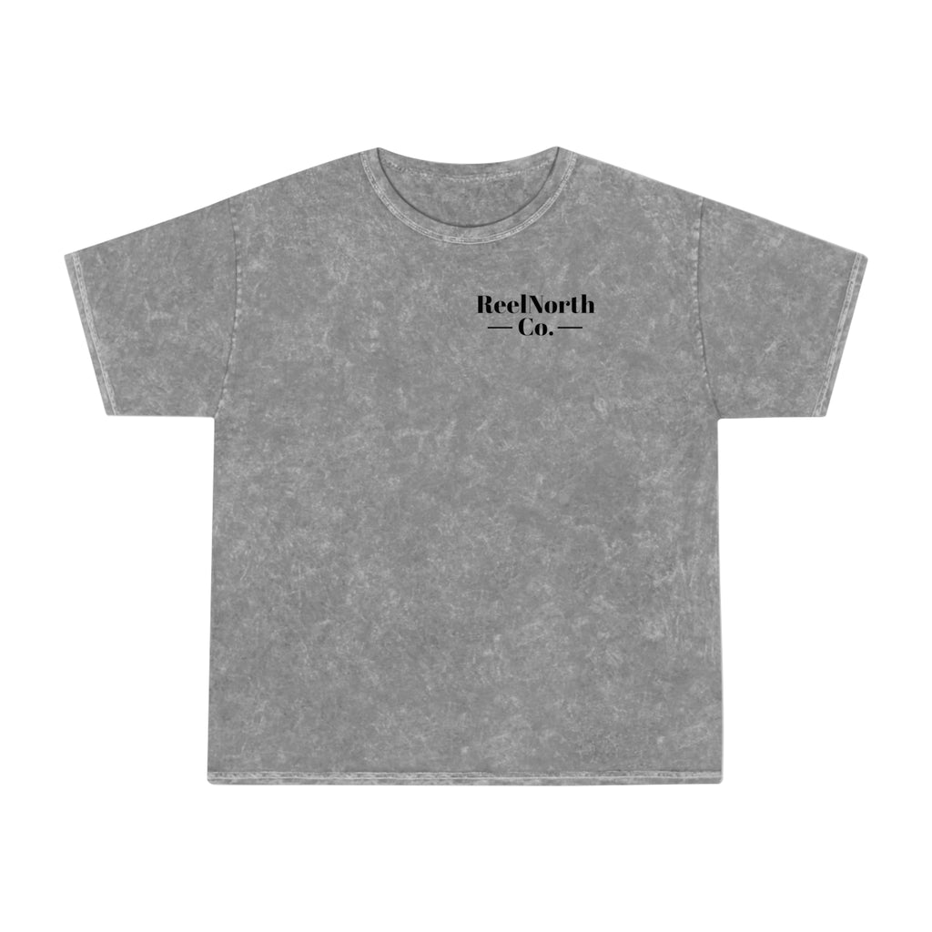 Fishing T-Shirt — "Live To Set The Hook, Never Miss The Strike" Mineral Wash Tee