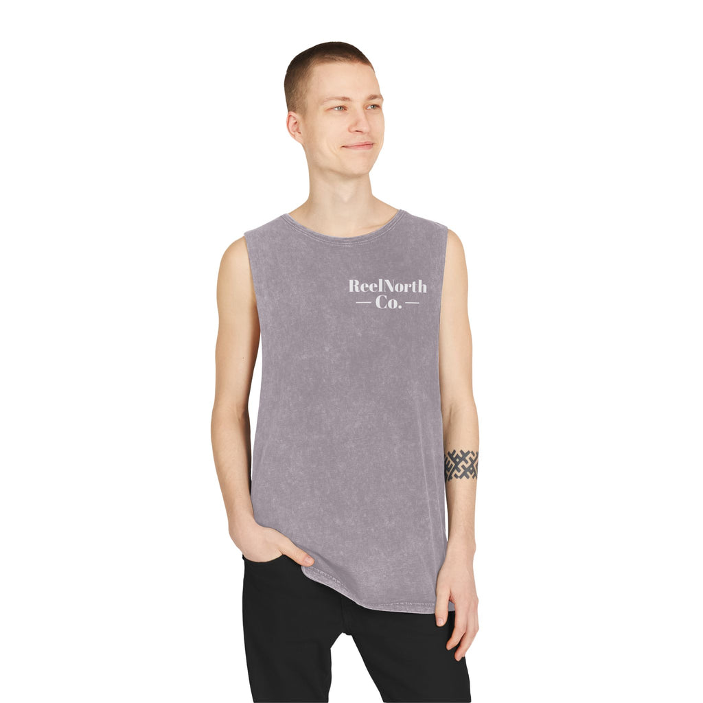 Keep It Reel Head North Tank — Fishing Mountain Stonewash Tank Top