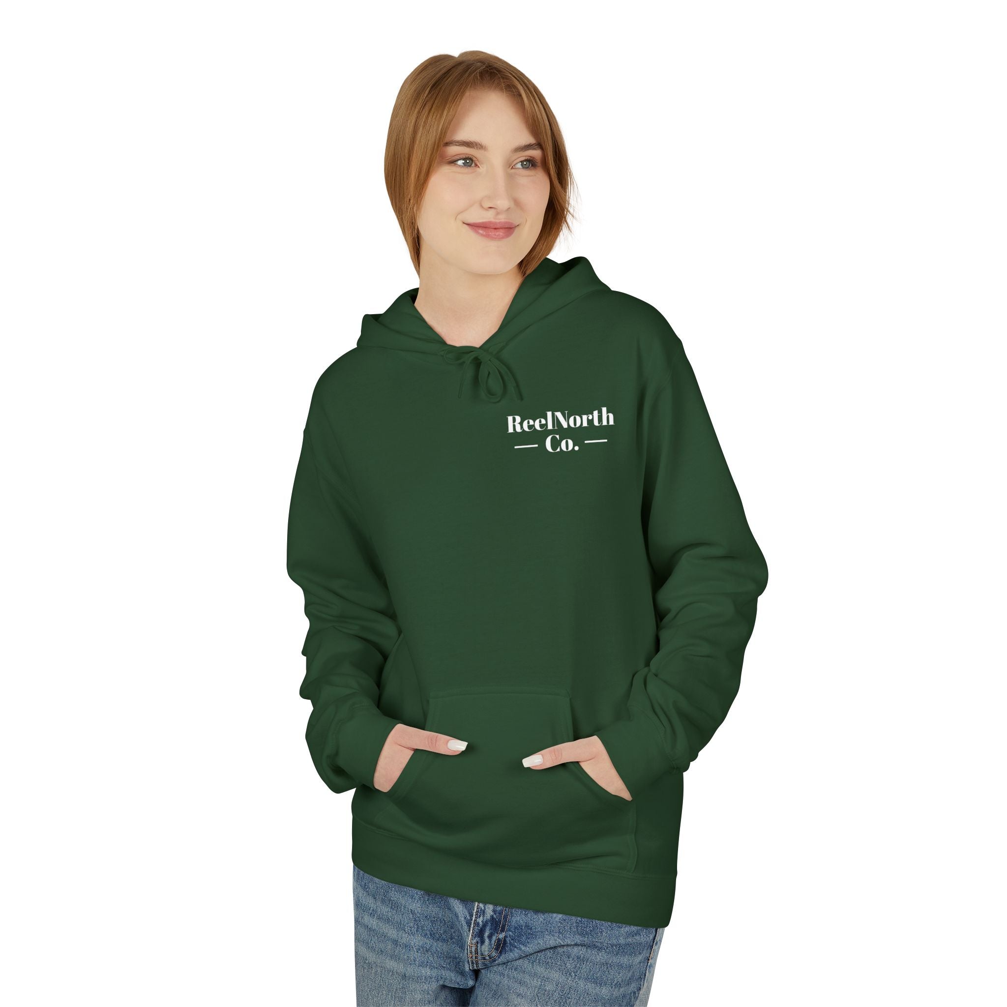 Fishing Hoodie — "Reel North Co. From First Light To Last Light" Pullover