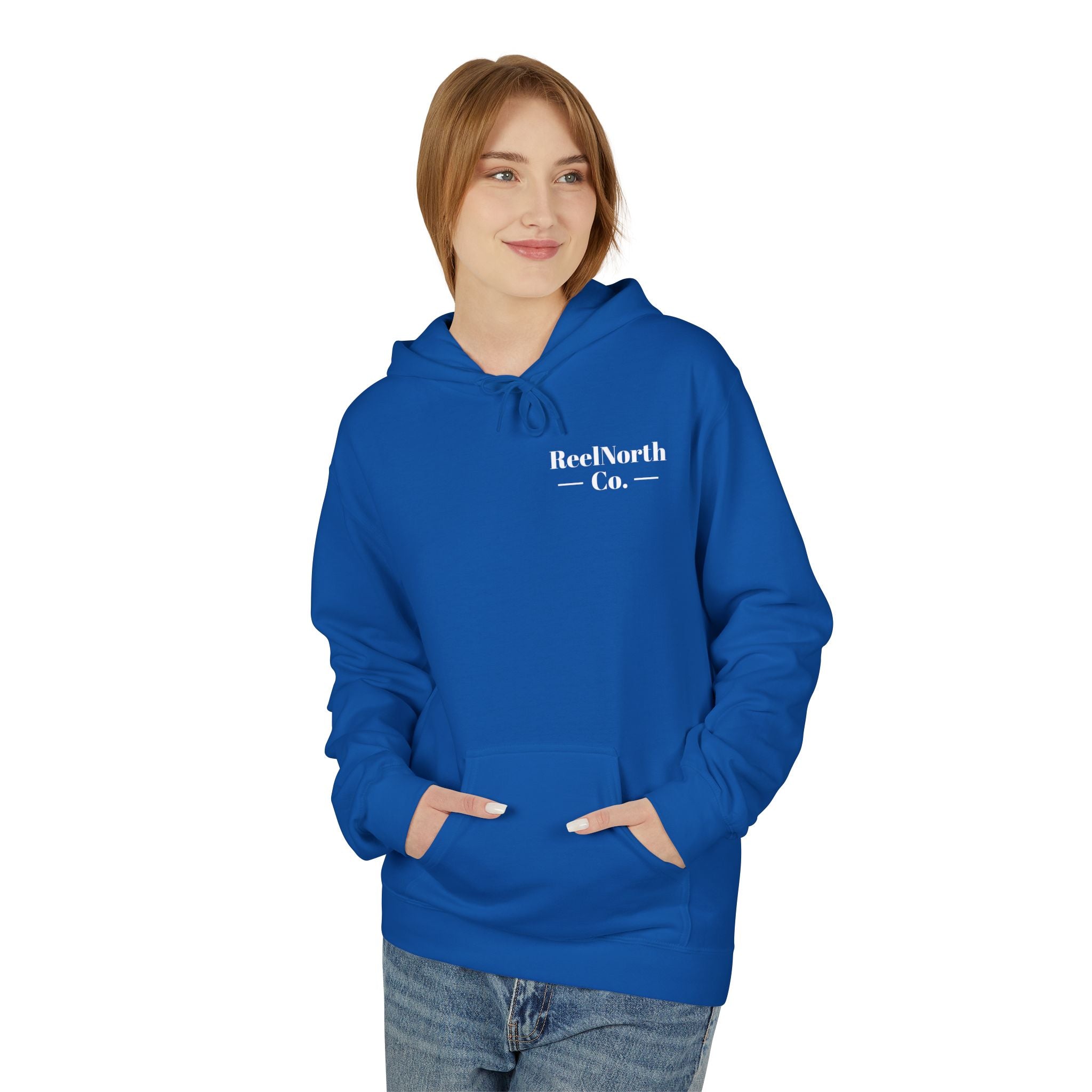Fishing Hoodie — "Reel North Co. From First Light To Last Light" Pullover
