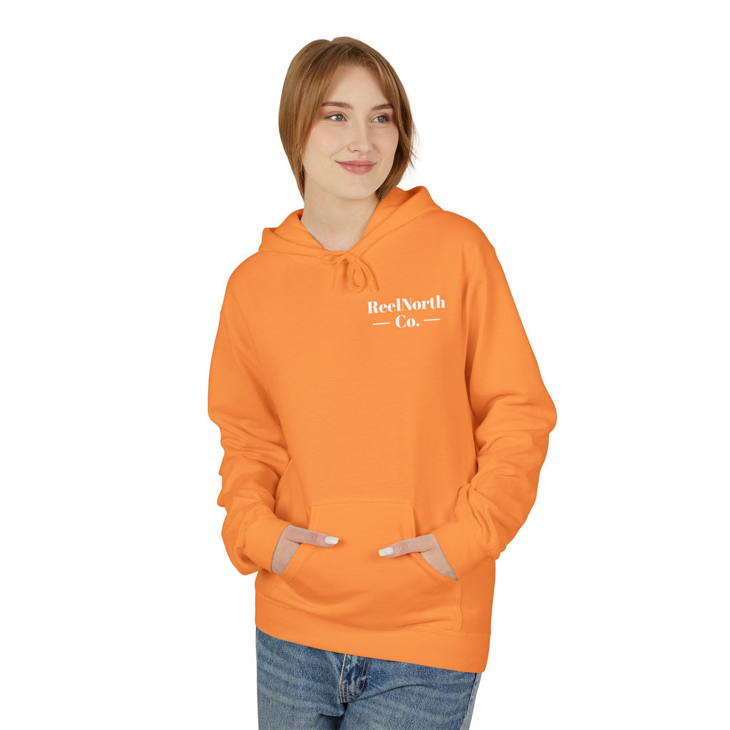 Fishing Hoodie — "Reel North Co. From First Light To Last Light" Pullover