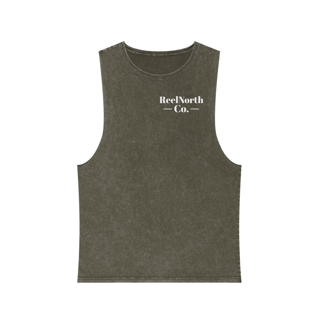 Keep It Reel Head North Tank — Fishing Mountain Stonewash Tank Top