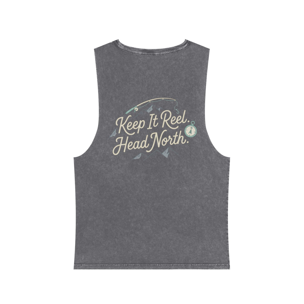 Keep It Reel Head North Tank — Fishing Mountain Stonewash Tank Top