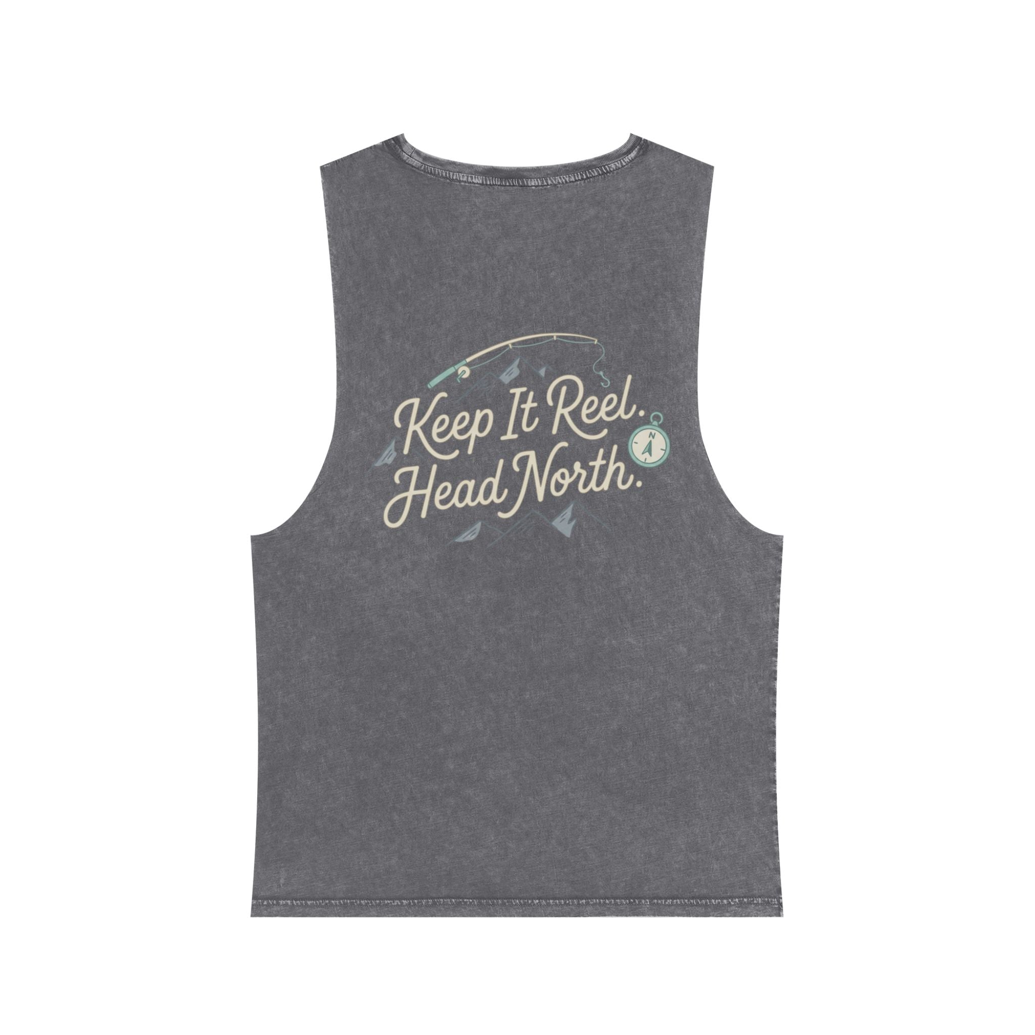 Keep It Reel Head North Tank — Fishing Mountain Stonewash Tank Top