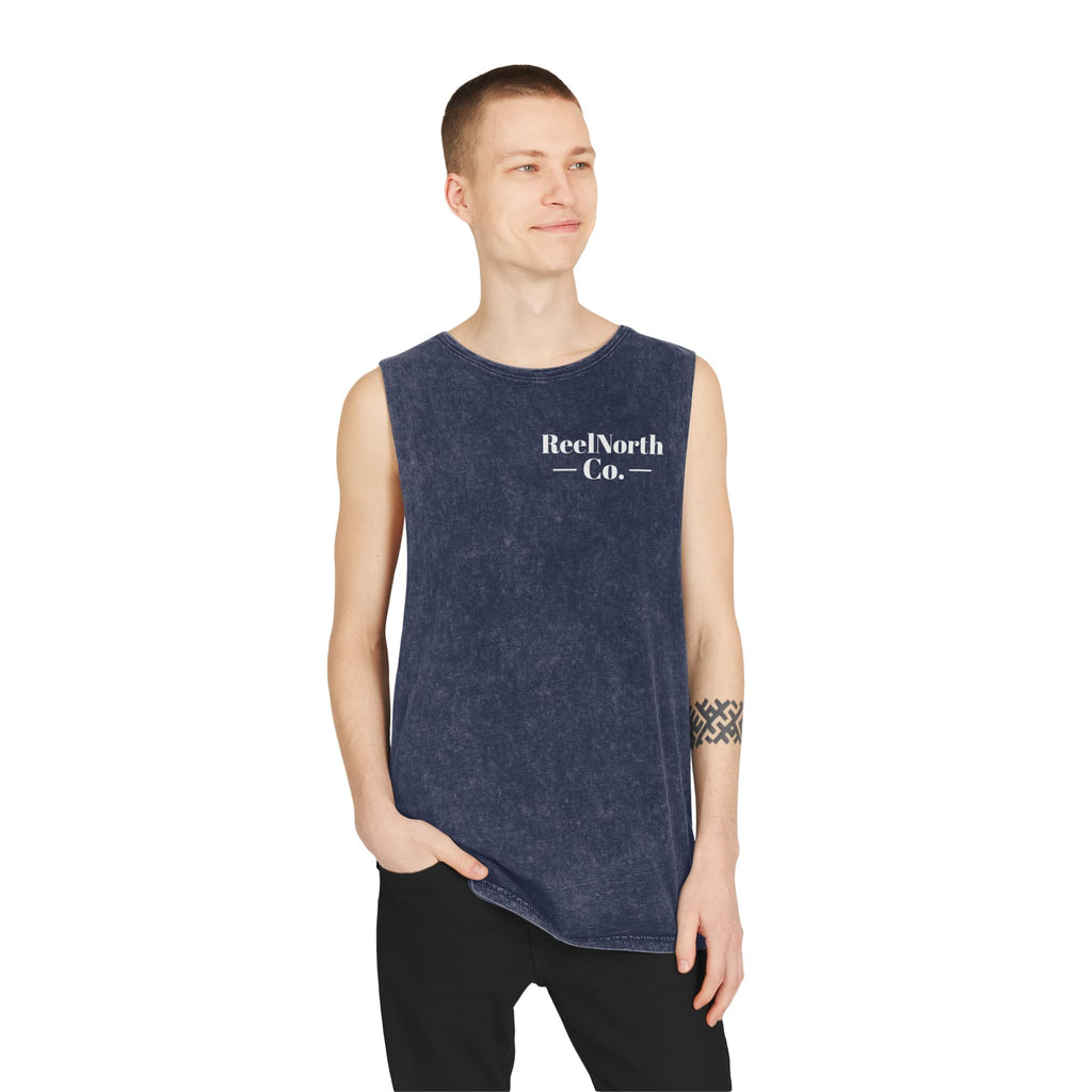 Keep It Reel Head North Tank — Fishing Mountain Stonewash Tank Top