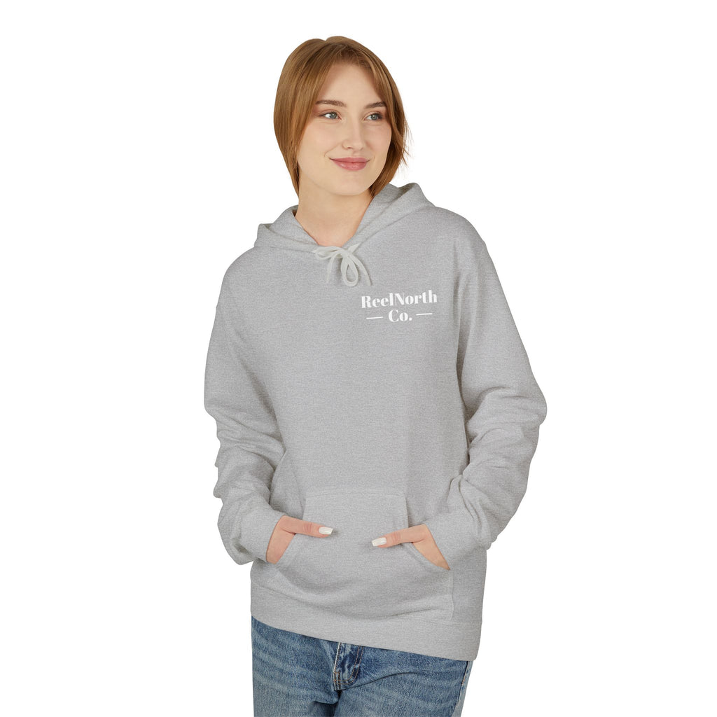 Fishing Hoodie — "Reel North Co. From First Light To Last Light" Pullover