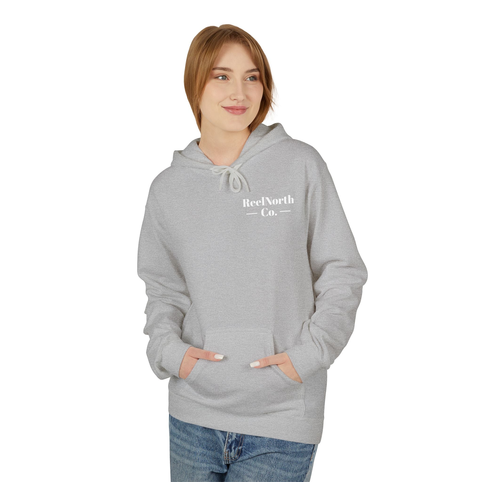 Fishing Hoodie — "Reel North Co. From First Light To Last Light" Pullover