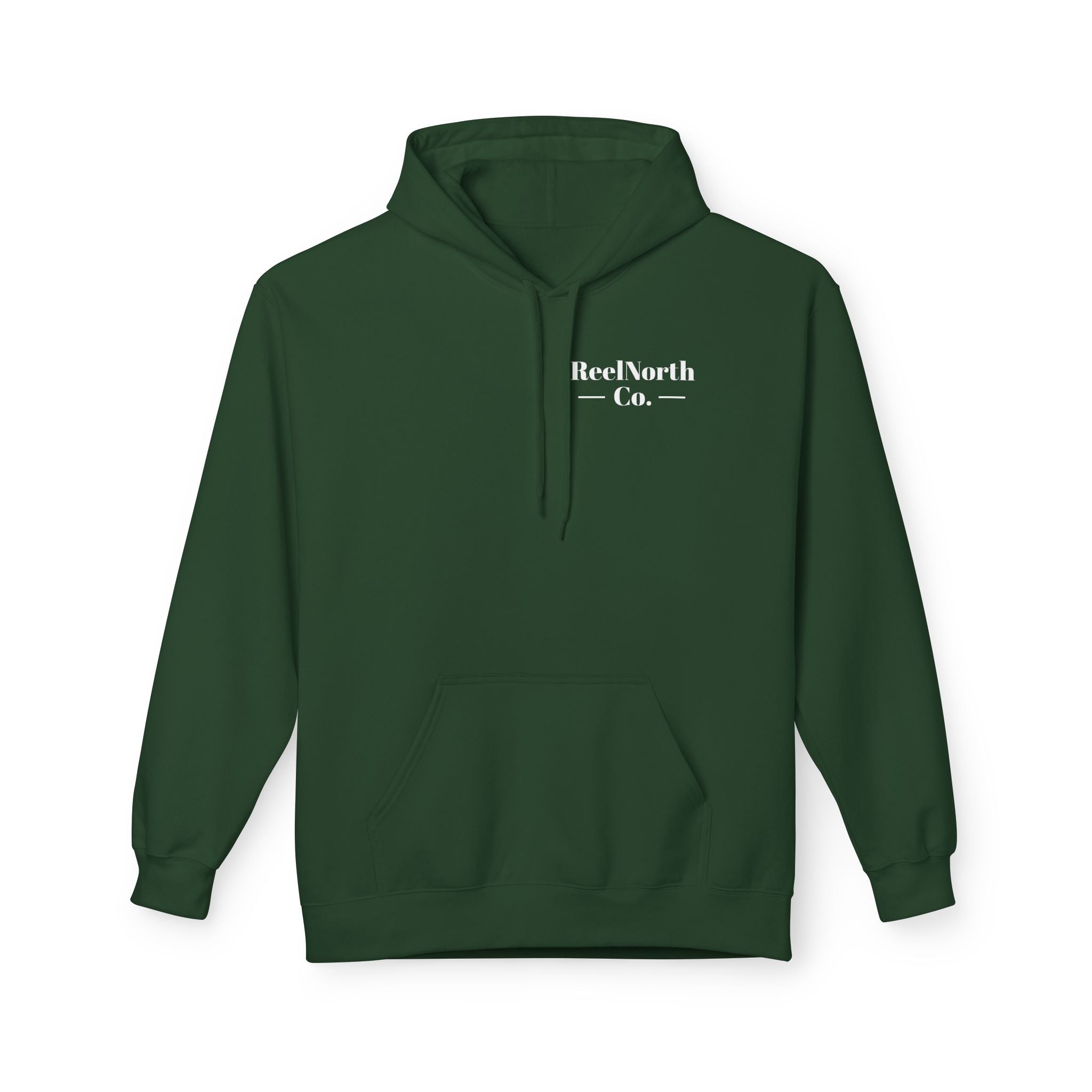 Fishing Hoodie — "Reel North Co. From First Light To Last Light" Pullover