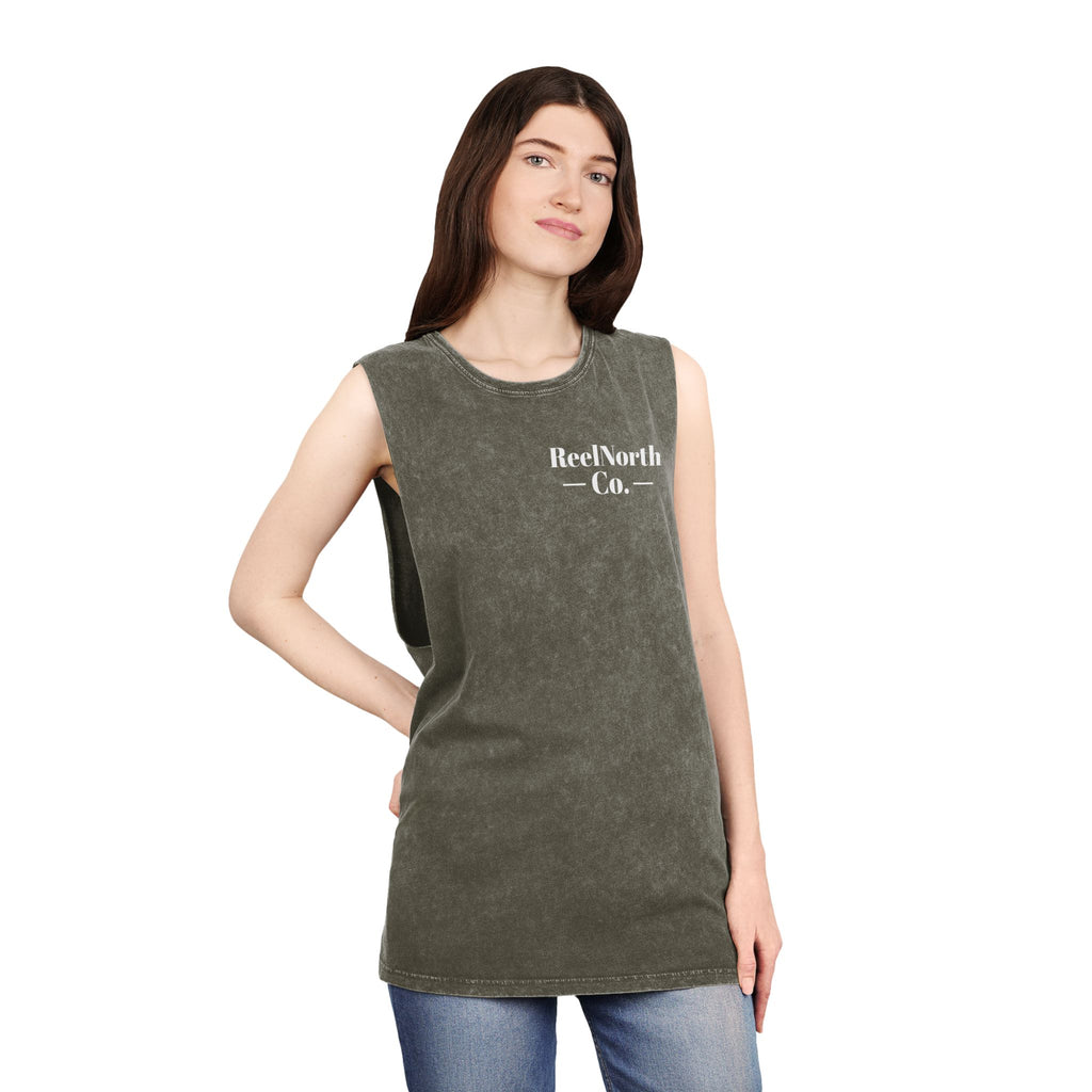 Keep It Reel Head North Tank — Fishing Mountain Stonewash Tank Top