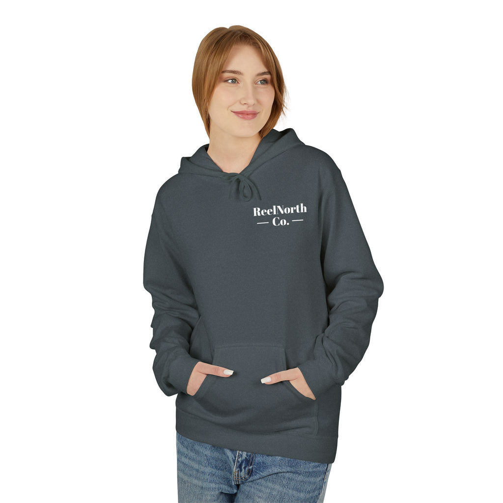 Fishing Hoodie — "Reel North Co. From First Light To Last Light" Pullover