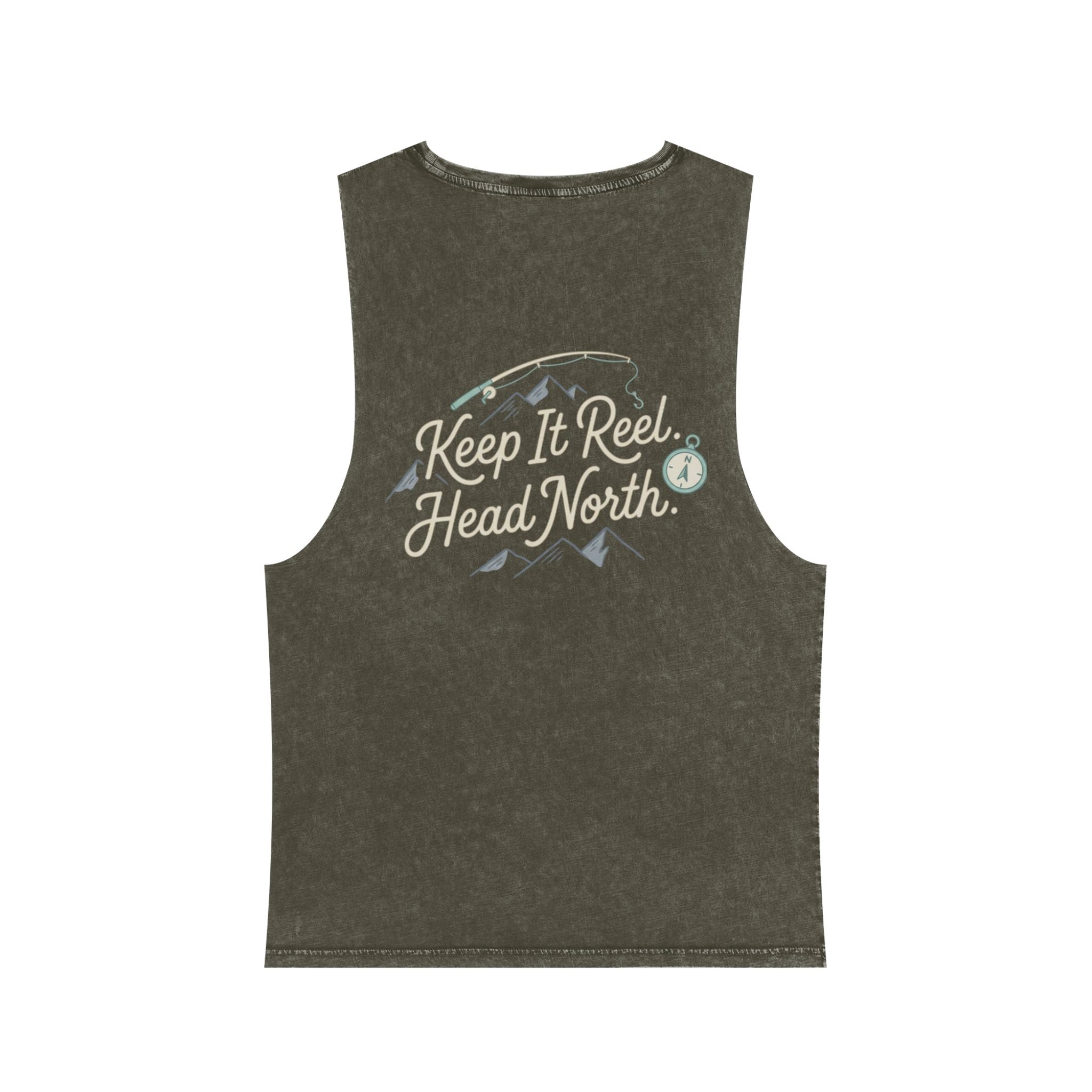 Keep It Reel Head North Tank — Fishing Mountain Stonewash Tank Top