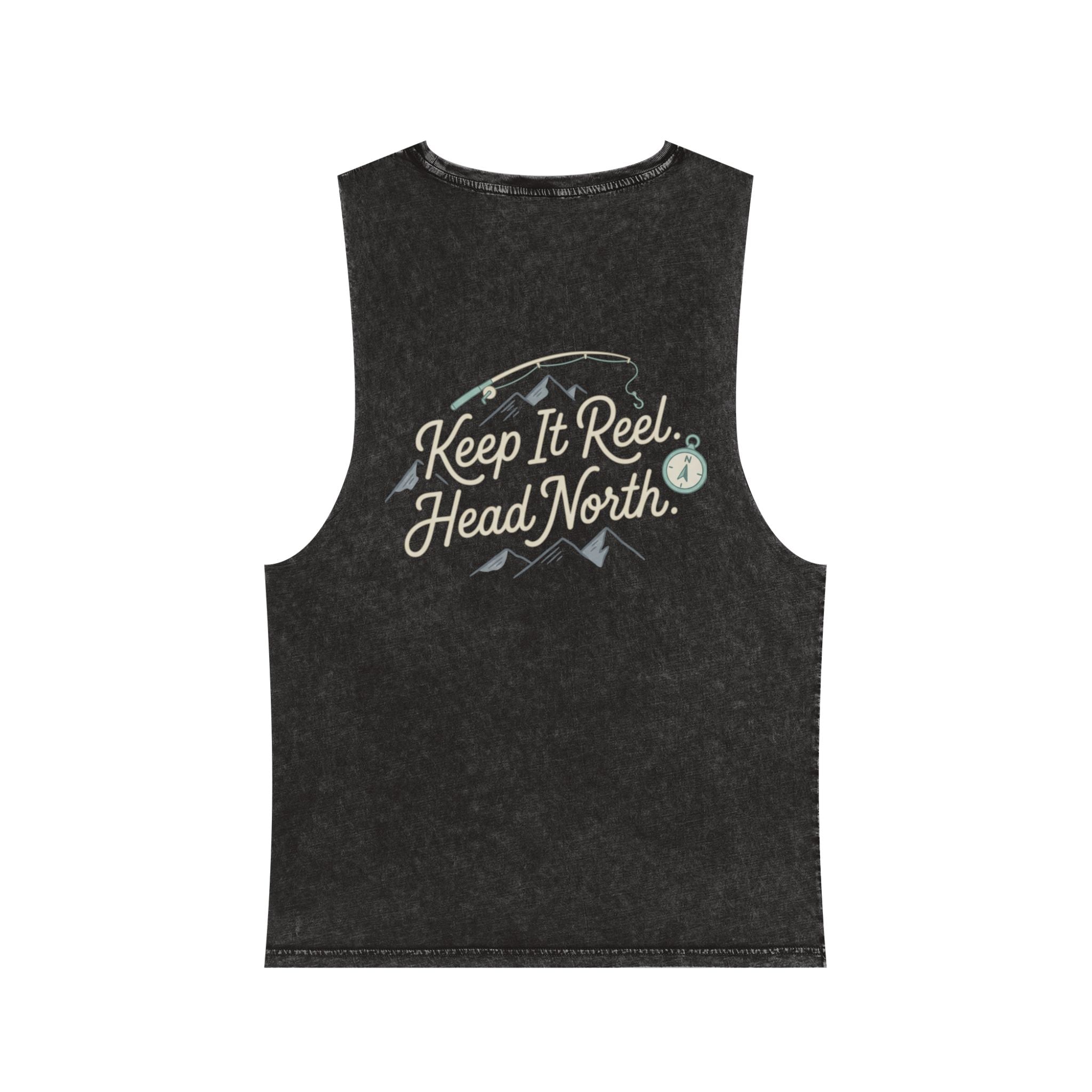 Keep It Reel Head North Tank — Fishing Mountain Stonewash Tank Top