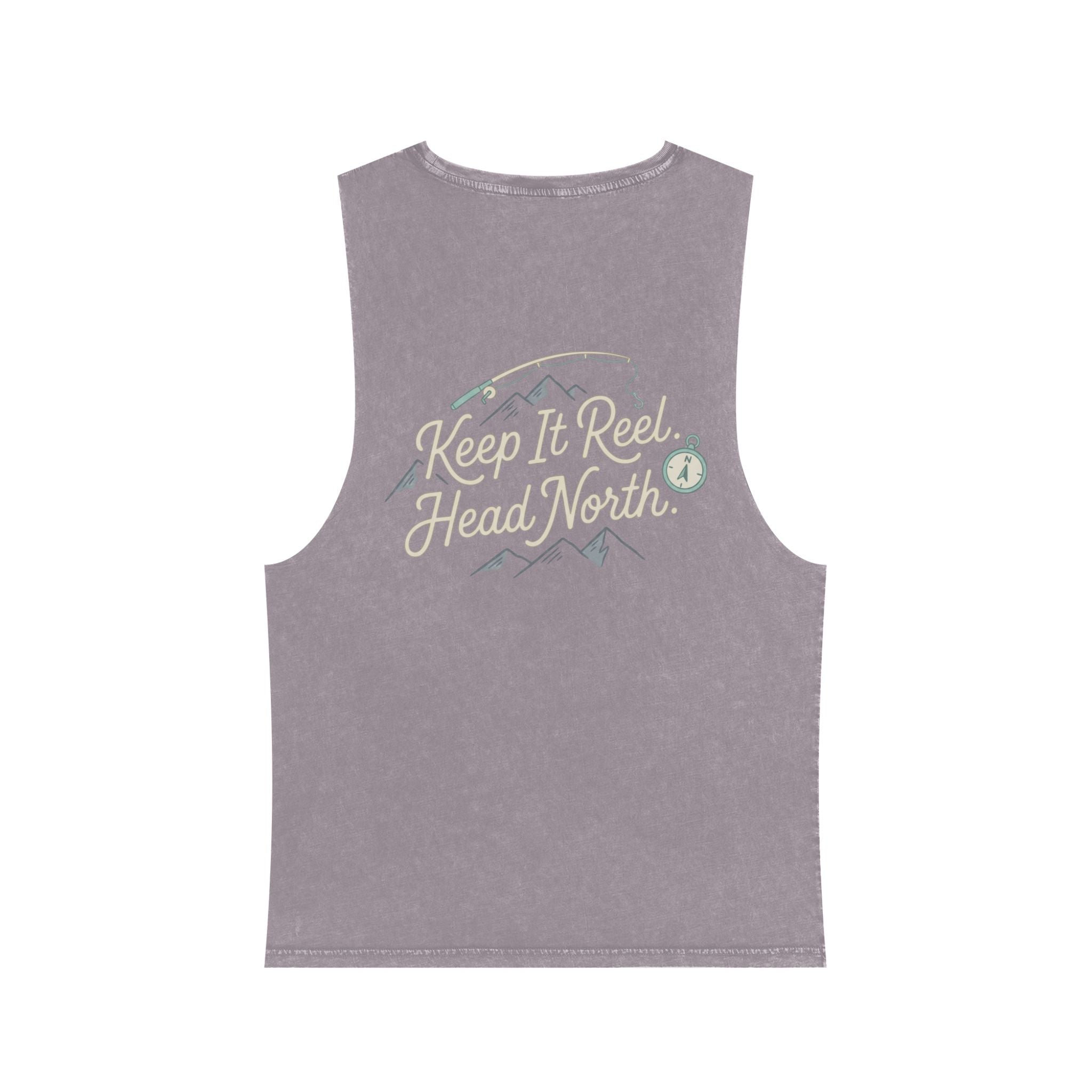 Keep It Reel Head North Tank — Fishing Mountain Stonewash Tank Top